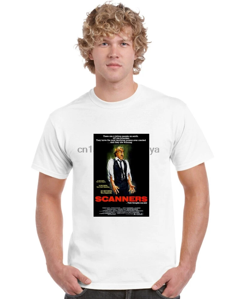 Сканеры 1981 постер фильма футболка Дэвид Кроненберг | Мужская одежда
