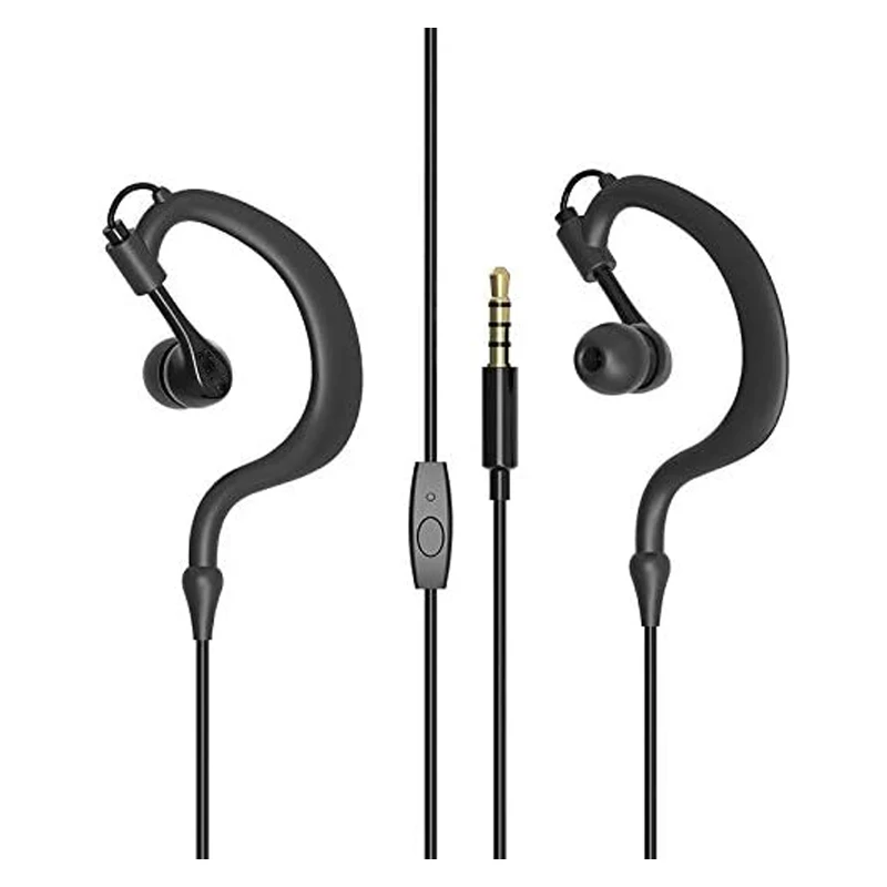 Sports Earphones Wired MERRISPORT Running Headphones with Microphone Soft Earhook Sweatproof Fitness Earbuds for iPhone Samsung