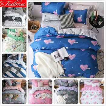 

New Creative Fashion Quilt Duvet Cover 3/4 pcs Bedding Set Adult Kids Soft Cotton Bed Linen Single Full Queen King Size 150x200