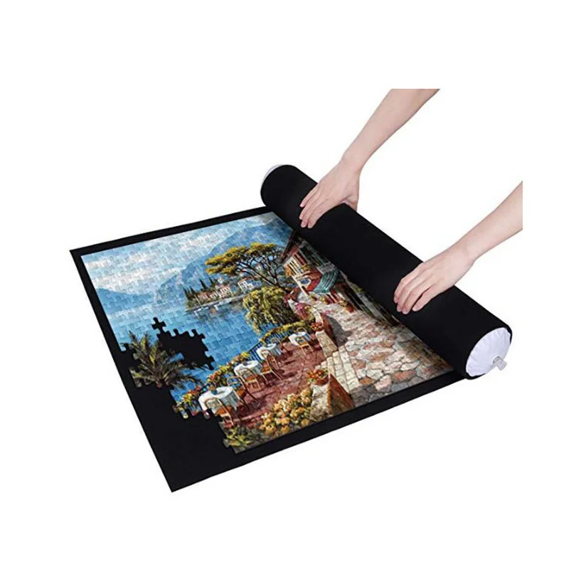 Kids Jigsaw Felt Storage Mat Roll Up Puzzle Game Blanket For Up To 1500 Pieces 