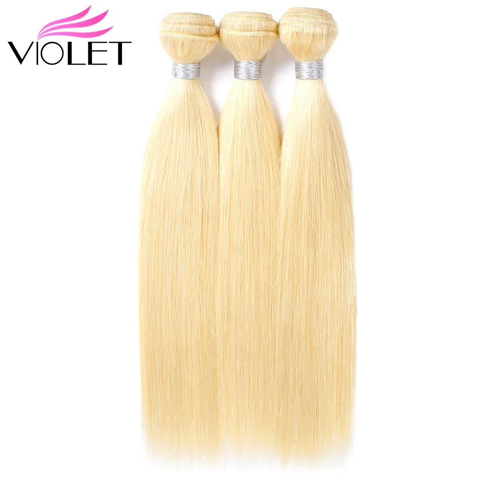 Tanie Czysta 613 włosy blond Wiązki Brazylijski Włosy Wyplata Wiązki Prosto 1 Bundle 100% Remy doczepy z ludzkich włosów 10 24 cali