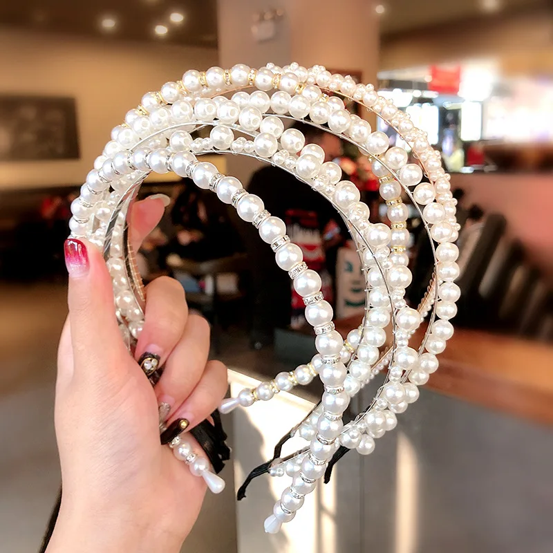 Imitation Pearl Hair Band Girls Hair Accessories Women Headband Wedding Party Bridal Hair Hoop,Style 1