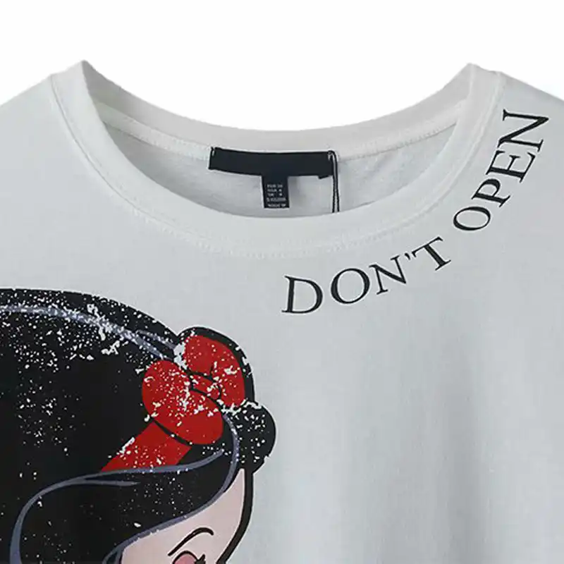 ディズニーtシャツ女性ヴィンテージ漫画白雪姫魔女女王原宿ストリートtシャツ女性の夏のカジュアルo ネックtシャツトップスファム T Shirts Aliexpress