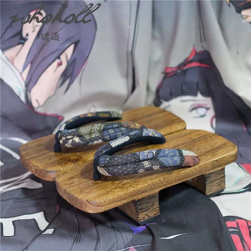 Whololl Zoccoli Giapponesi Pantofole Legno Geta Pantofole Estive Per Uomo Donna Coppie Piattaforma Infradito Samurai Scarpe Cosplay 48
