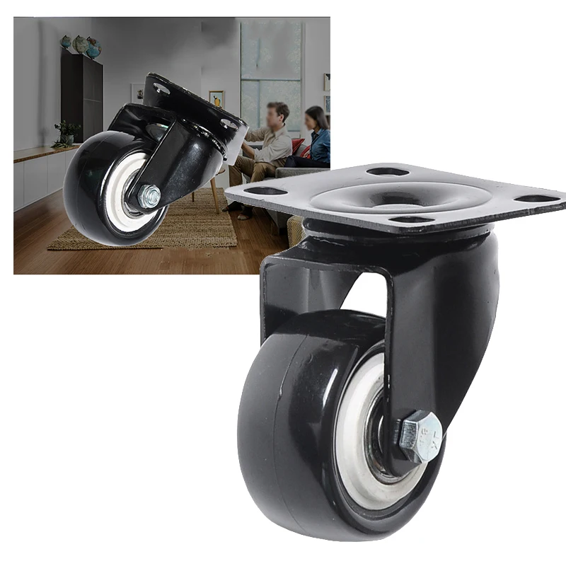 

4PCS Heavy Duty Black Rotating Wheels Wheels Carriage Furniture Wheel Durable