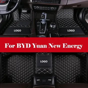 

Custom 3d Leather car floor mats car styling accessories leather Car Floor Mats Waterproof Mat+LOGO For BYD Yuan New Energy