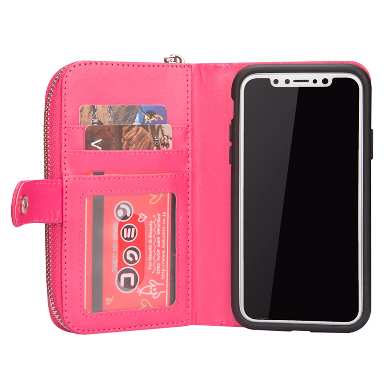 Роскошный чехол-кошелек для iPhone 11 pro max, чехол для iPhone 5, 5S, 6s, 7, 8 plus, X, Xr, Xs Max, съемный чехол для телефона, несколько отделений для карт