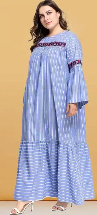 Женские мусульманские платья с вышивкой для девочек, abaya, Дубай, Турецкая индейка, Бангладеш, кафтан, одежда для матери и ребенка, детская мусульманская одежда - Цвет: Adult