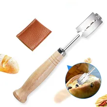 Специальный изогнутый нож для хлеба с деревянной ручкой 5 шт. сменные лезвия Западный багет для резки французских тостов Бублик