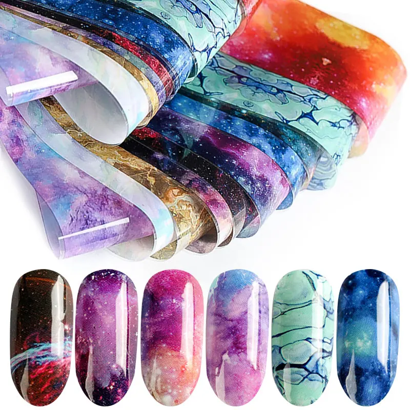  10 pieces Set Nail Leaf Stickers Varnish Mix Rose Flower Transfer Foil Nails Decal Cursors For Nail