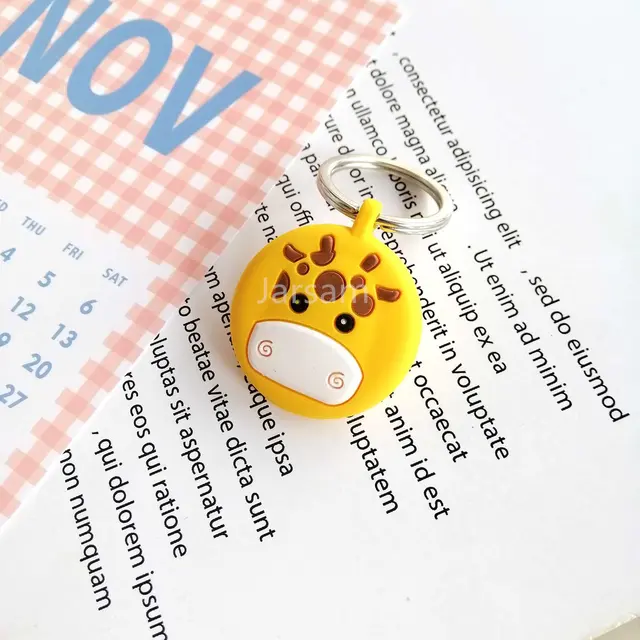Lovely Cartoon Silicone Soft Protective Sleeve For AirTag Keychain Pet Child Anti-lost Device for Air Tag Protect Case Cover yellowdeer