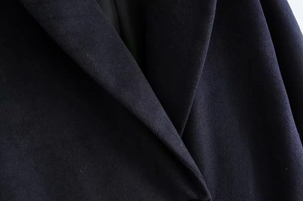 Осеннее зимнее шерстяное твидовое пальто для женщин средней длины ZA Стиль Повседневная Женская популярная верхняя одежда шерстяное пальто Женская парка