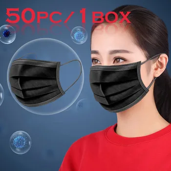 

50pcs PM2.5 Disposable Mask Activated Carbon Unisex Protection Fabric Mouth Mask In Stock 50pcs Facemask Disposable Facemask