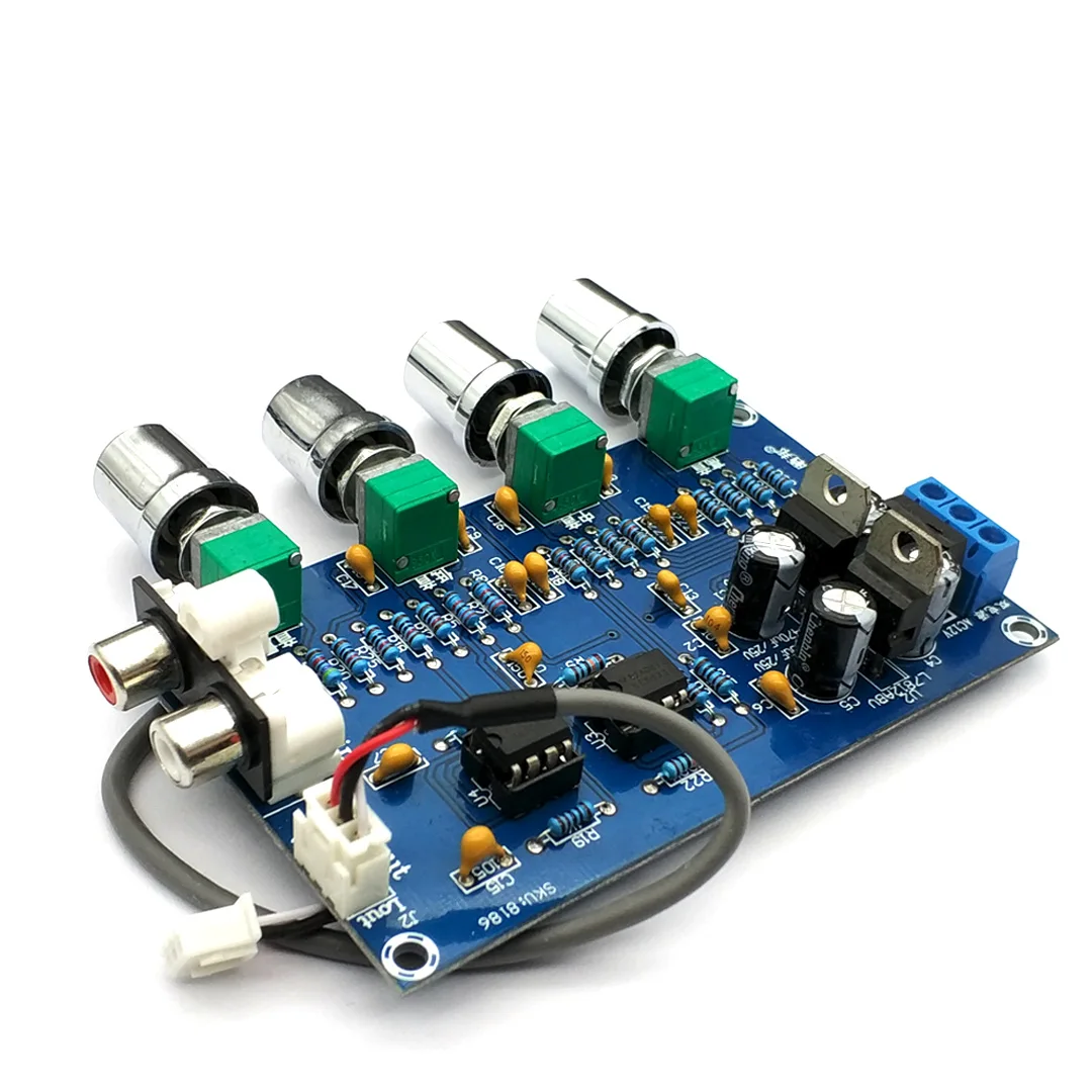 NE5532 Stereo Pre-amp Preamplifier Tone Board Audio 4 Channels Amplifier Module 4CH CH Control Circuit Telephone Preamp headphone amplifiers