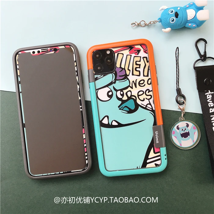 Для iphone 11 pro Max Cardcaptor Sakura закаленное стекло flim+ мягкий бампер для iphone XS Max XR 7 6S 8plus чехол с принтом "Сейлор Мун"+ 2 ремешка
