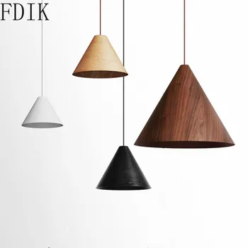 

Natural Wood LED Pendant Light Oak Walnut Hanging Lamp Art Creative for Living Room Restaurant Hall Hotel Decor Lighting Fixture