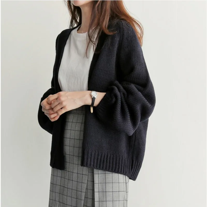 

Women's Autumn Loose Short Knit Cardigan Sweater Jacket Sweaters Cardigans Cropped Cardigan Long Cardigan Oversized Cardigan