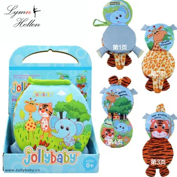 

hot sale JollyBaby 15cm Baby Cloth Book sheep elephant ring paper explore found book Enlightenment Education cubes Kids Gifts