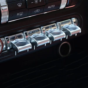 Image 3 - QHCP Auto Center Control Navigation GPS Taste Knob Abdeckung Trimmt Dekoration Kappe ABS Für Ford Mustang 15 16 17 18 19 20 zubehör