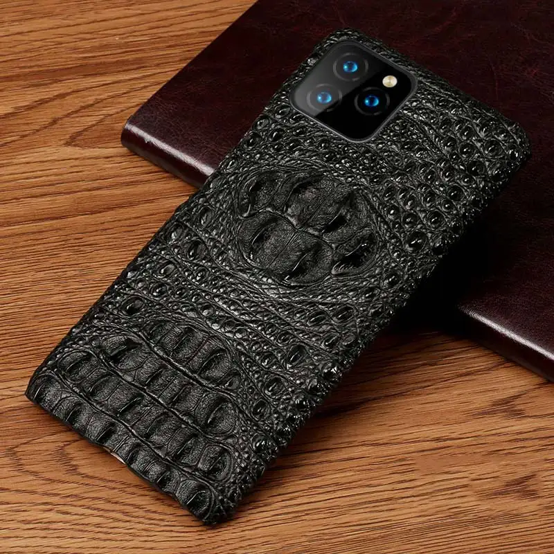 Genuine Cowhide Leather Luxury 3D Crocodile Head Case for iPhone 13 Pro