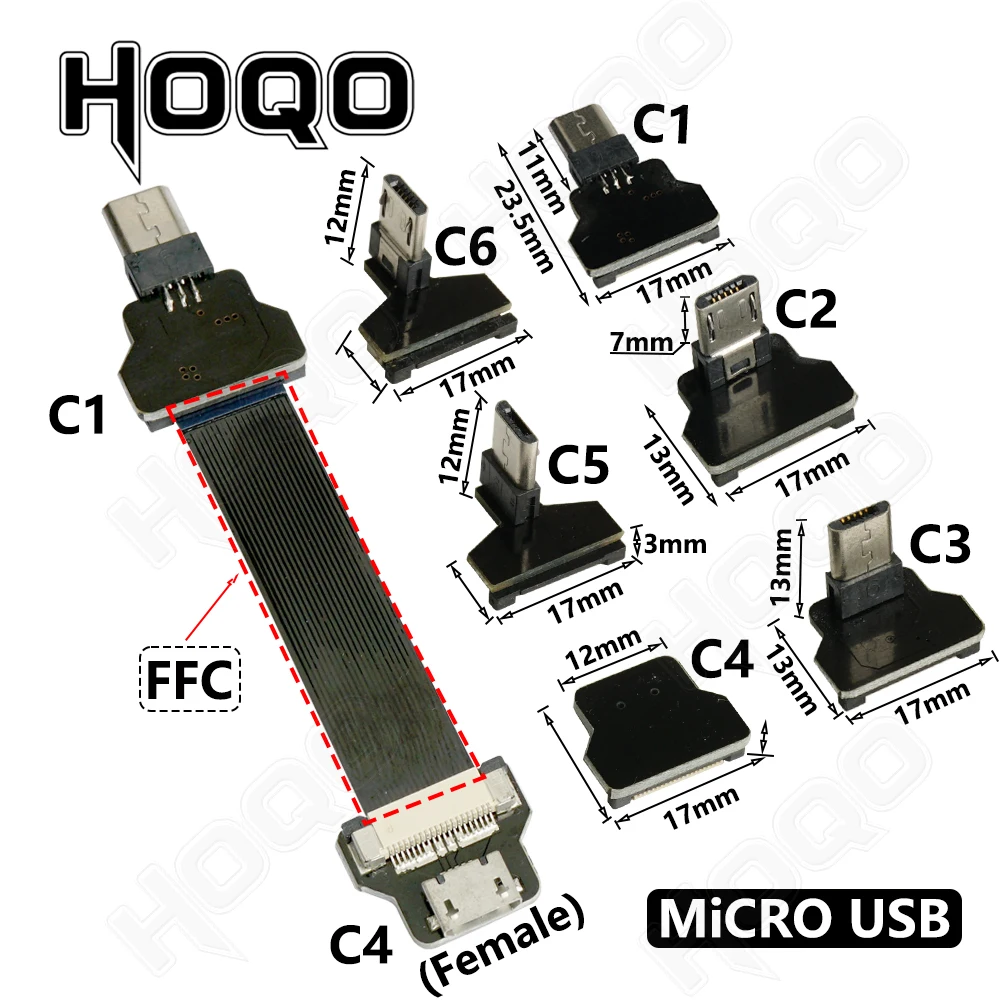 FFC Mini Micro USB Extension Type-C Ribbon Cable - 90 FPV Slim Flat Soft Flexible FPC for Charge, FPV Brushless, Handheld Gimbal, Monitor Description Image.This Product Can Be Found With The Tag Names Computer Cables Connecting, Computer Peripherals, Micro usb extension typec ribbon cable, PC Hardware Cables Adapters