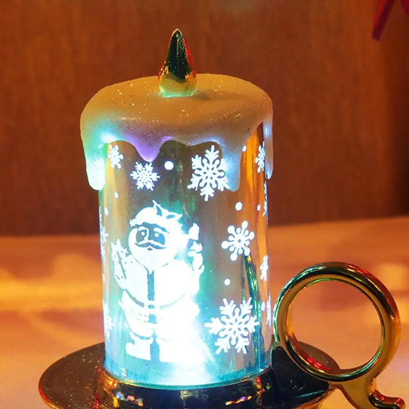 1 шт., случайный цвет, светодиодный светильник в виде блестящей свечи, Ночной светильник, самокручивающийся Блестящий светильник, меняющий цвет, Рождественский Декор для детей, Рождественский подарок