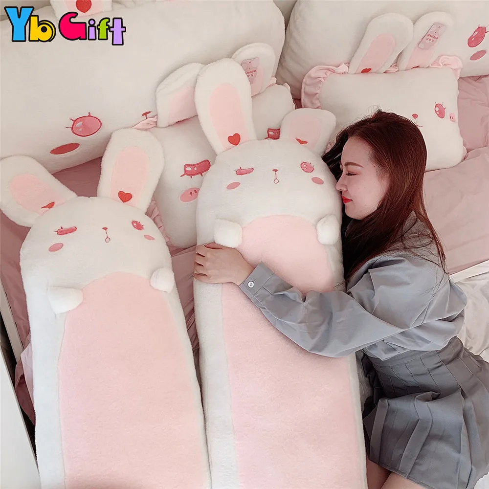 Милые Kawaii игрушечные кролики, розовые мягкие животные, плюшевый кролик, постельные принадлежности, подушки с длинными ушами, кролик, кукла для девочек, подарки для детей на день рождения