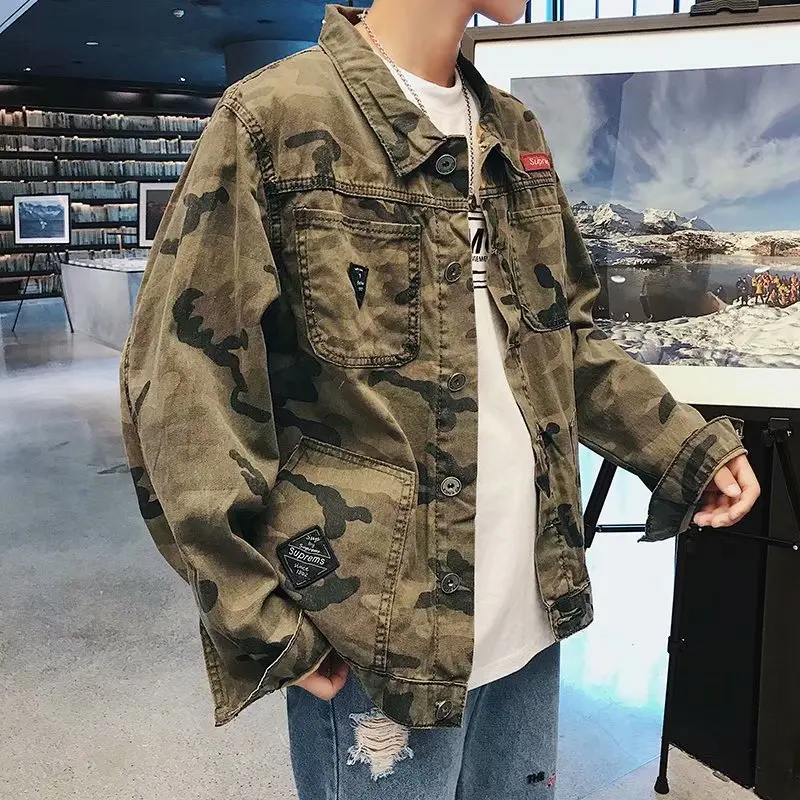 Hot 2021 spring Autumn camouflage denim 
