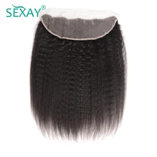 Sexay Kinky Straight Lace Frontal Ear To Ear Closure With Baby Hair 10A Brazilian Remy Human Hair Pre Plucked 13x4 Lace Closures