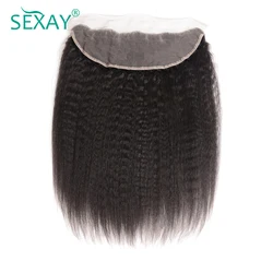 Sexay Kinky Straight Lace Frontal Ear To Ear Closure With Baby Hair 10A Brazilian Remy Human Hair Pre Plucked 13x4 Lace Closures