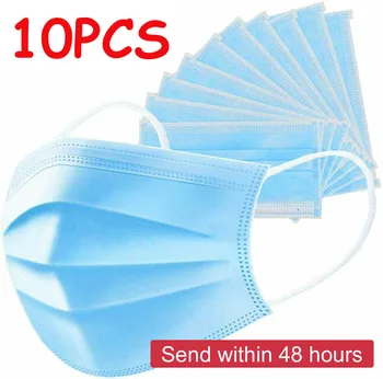 

3 Layer Disposable Mask Non Woven Anti-Dust PM2.5 Face Masks with Elastic Ear Loop Breathing Safety Masks