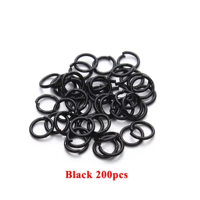 100-200pcs DIY Jewelry Findings Open Single Loops Jump Rings Split Ring for jewelry making Open Jump Rings Connectors Wholesale Black