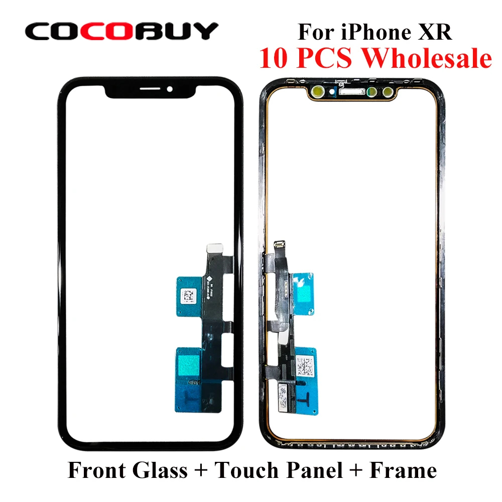 

10PCS Original Quality 3in1 Touch Panel Glass with Frame For iPhone XR Touch Screen Digitizer Panel Repairing replacement