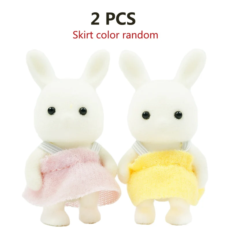 Girl Pretend Game Set Children Simulation Forest Animal Family 1:12 Scale Doll House Furniture Miniature Rabbit Maple Cat Koala 6