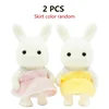 Girl Pretend Game Set Children Simulation Forest Animal Family 1:12 Scale Doll House Furniture Miniature Rabbit Maple Cat Koala 6