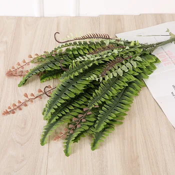 

Spray color 4-fork Persian fern simulation water greenery grass small handle plant artificial big leaf