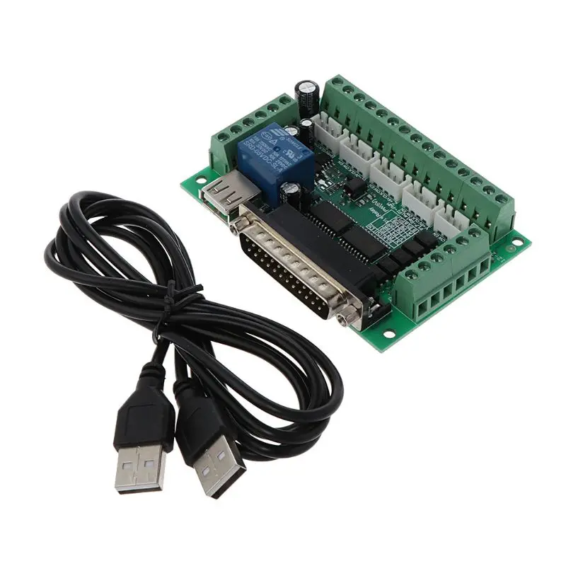 

5 Axis CNC Breakout Board With Optical Coupler for MACH3 Stepper Motor Driver