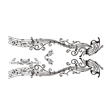 

Car Sticker Body Butterfly Note Sticker Garland Music Score Notes Car Styling