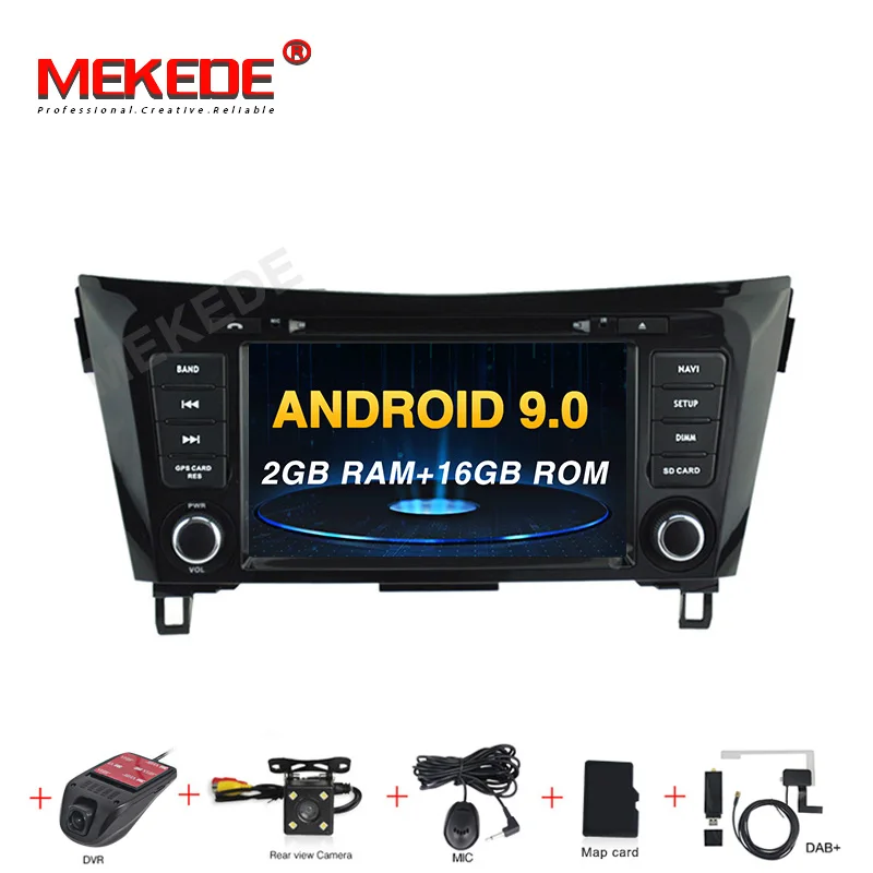 MEKEDE PX5 Android 9,0 автомобильный радиоприемник для NISSAN Qashqai X-Trail- Автомобильный мультимедийный плеер gps Навигация DVD плеер Автомобильный - Цвет: 16G camera DVR DAB