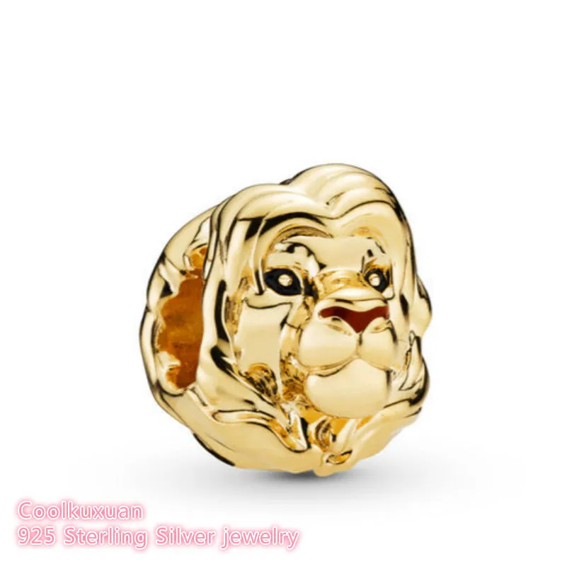 

2019 Autumn 100% 925 Sterling Silver The Lion King Simba Charm, Yellow beads Fits Original Pandora bracelets Jewelry Making