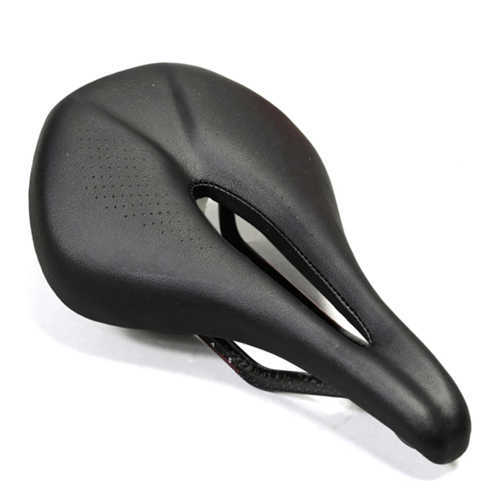 Carbon Fiber Waterproof Hollowed Out Dual Spring Ventilation Wear Resistant Ergonomic Elastic Bike Saddle Soft Replacement