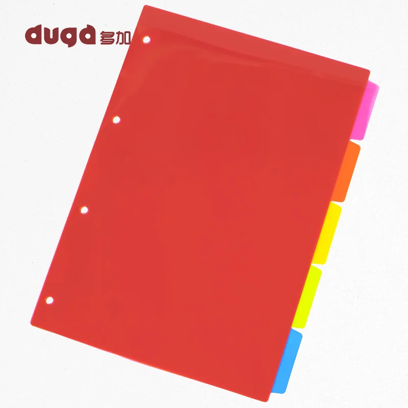 

A4 5 Pages Colored PP Binder Index Divider 4 Holes Archives Files Color Index Binder Office Supplies