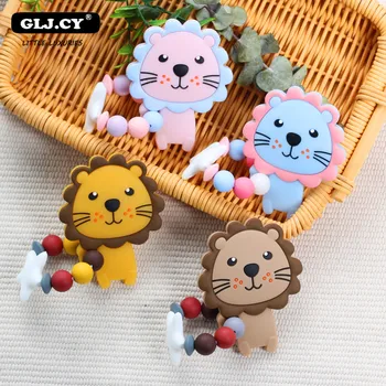 

BPA Free Baby Silicone Teether Bracelet Baby Teething Beads Nurse Gift Food Grade Cute lion Silicone Children Toy Baby Bracelet