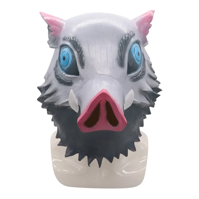 Аниме демон Slayer Косплей Маска хашибира Inosuke маска ужаса свинья маска лиса головные уборы с подпорками костюмы на Хэллоуин Латексная Маска для взрослых - Цвет: mask