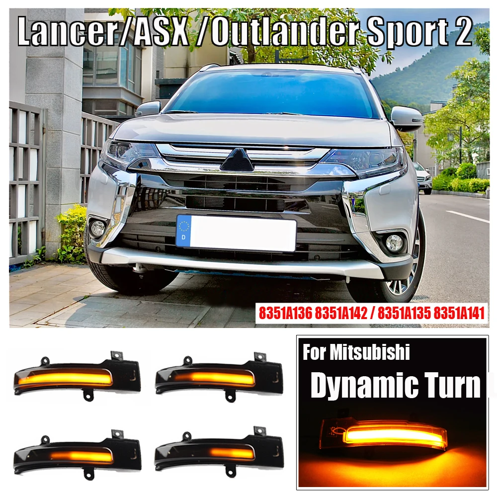 LED Flowing Turn Signal Blinker Light For Mitsubishi Outlander Sport