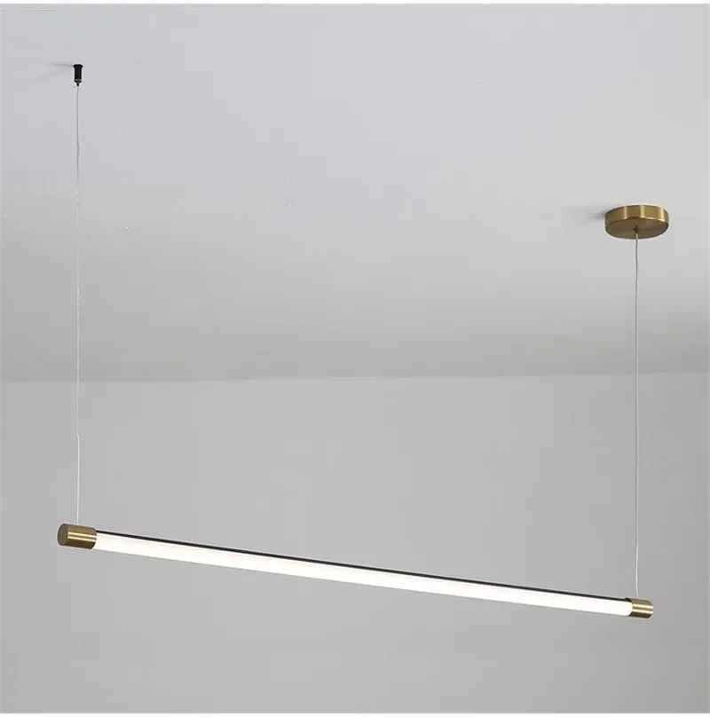 Скандинавский минималистичный светильник для ресторана, столовая, бар, длинная полоса, светодиодная лампа, Современный домашний декор, кухонный подвесной светильник