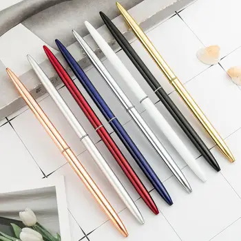 

Mini 0.5mm Metal Ballpoint Pen Brass Rotate Gold Sliver Luxury Ball Point Pens Black Blue Ink Color Office School Pencil Writing