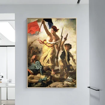 Liberty Leading the People by Eugène Delacroix Printed on Canvas 1