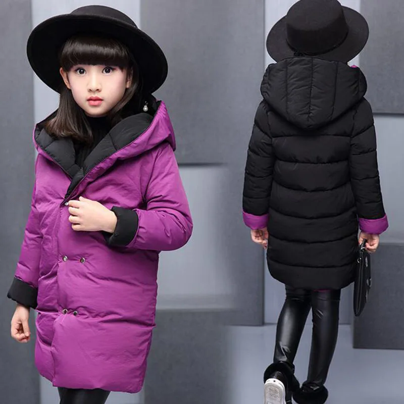 Зимние куртки; пальто для девочек; детская парка с капюшоном; одежда подростка; пальто; детский плотный длинный зимний комбинезон; стеганая детская одежда для девочек