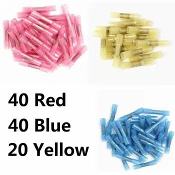 

100PCS AWG22-10 Heat Shrink Butt Connectors Electrical Wire Splice Cable Waterproof Crimp Terminals Assortment Kit